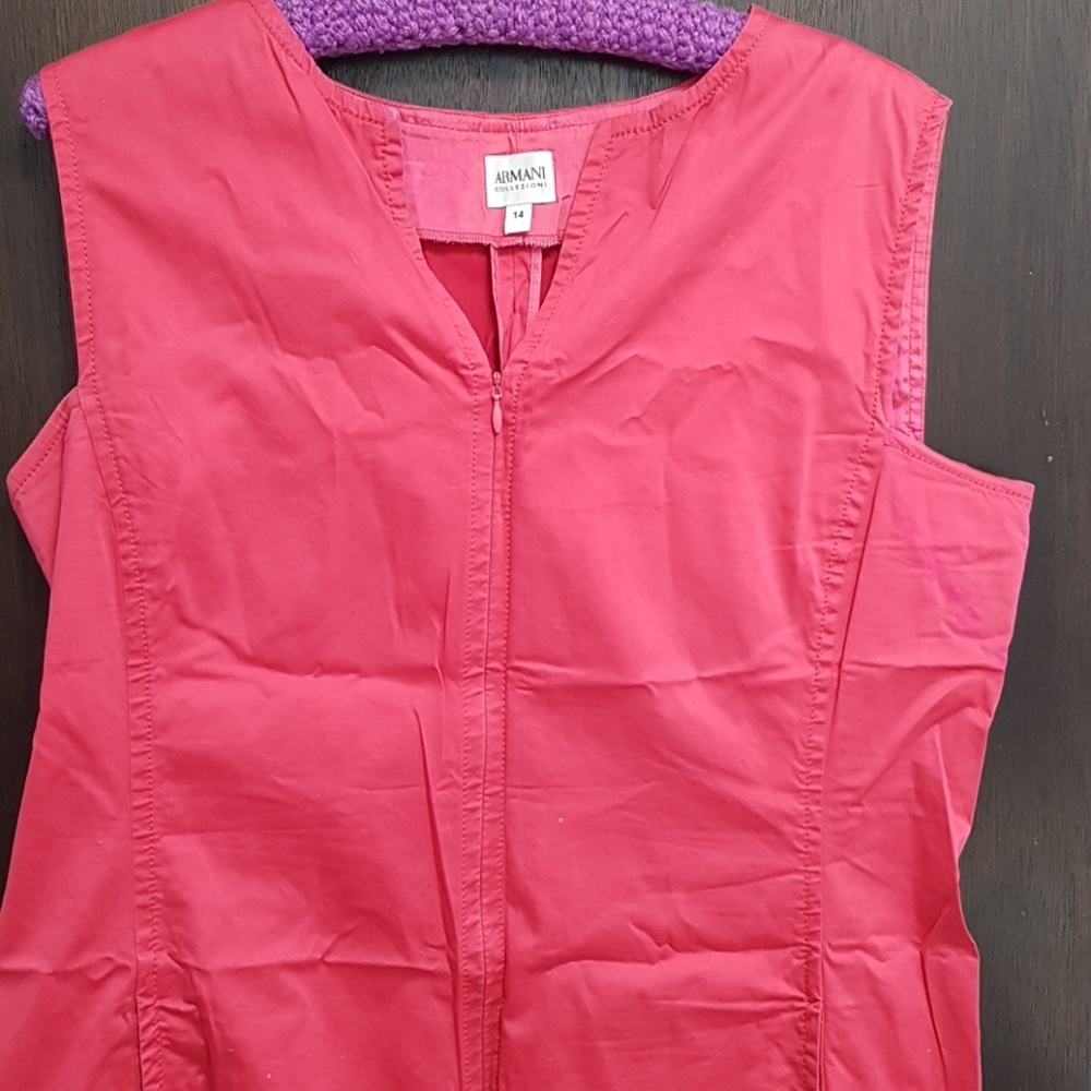 Armani Collezioni stretch cotton zip front dress